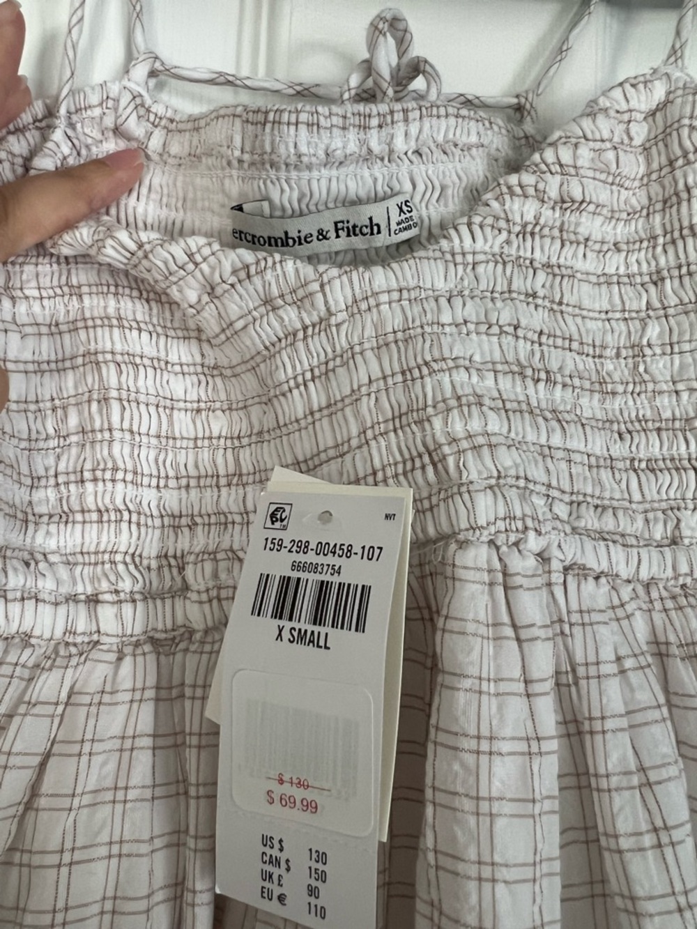 Abercrombie & Fitch Women’s Smocked Sweetheart Maxi Dress XS NEW - Picture 9 of 9
